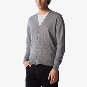 Suéter Cárdigan de Punto Transpirable para Hombre, Informal, con Botones, Manga Larga, Talla Personalizada, Logotipo Frontal - Product Image 6