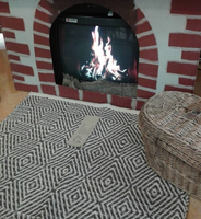 Handgewebte geometrische Baumwoll-Läufer-Teppiche, modernes Rautenmuster, für Wohnzimmer, Schlafzimmer, Heimdekoration, umweltfreundlich, rutschfest