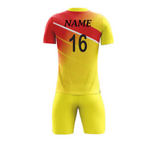 Maillot de Football à Sublimation, uniforme de Football imprimé, vente en gros, Design personnalisé, uniforme de Football en couleur unie - Product Image 3
