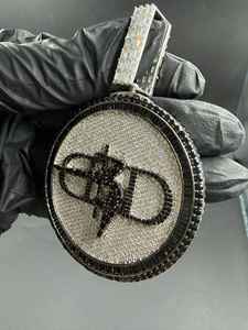 จี้เพชรโมอิสซาไนต์สีดำและสีขาวทรงกลมประดับเพชรเต็มวง  ทำจากเงินแท้ 925 สไตล์ฮิปฮอป ราคาประหยัด - Product Image 5