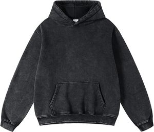 Jersey de peso pesado Vintage para hombre, de gran tamaño Sudadera con capucha, sudadera con capucha de algodón de felpa lavada, sudaderas con capucha y estilo de calle - Product Image 1