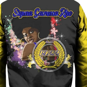 Sgrho Sigma แจ็กเก็ตสตรีแบบปัก1922สีทองสีน้ำเงินเข้มผ้าซาตินสีทอง - Product Image 6