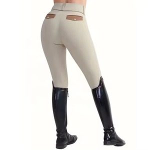 Culotte d'équitation en silicone imprimée de la meilleure qualité pour femmes avec mouche boutonnée taille haute à séchage rapide et conceptions personnalisées - Product Image 2