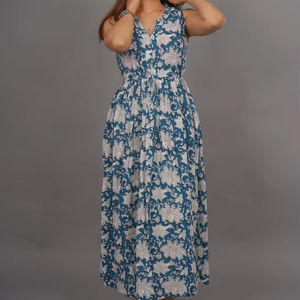 Vestido estampado a mano Túnicas indias Vestido estampado a mano - Product Image 1