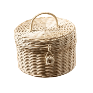 Recién llegado, cesta redonda de almacenamiento de ratán con tapa, cesta de dulces navideños de fábrica de Vietnam de tendencia caliente - Product Image 1