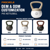 Pesa Rusa de PVC Suave de 3-12 kg para Entrenamiento de Fuerza en Casa, Logotipo Personalizado, OEM, Venta al por Mayor, MOQ 100 Unidades