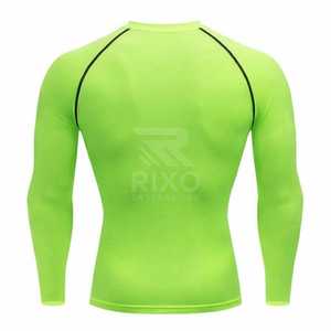 Camiseta Deportiva de Compresión para Hombre, de Alta Calidad, Personalizable, de Secado Rápido, Transpirable, Manga Larga, Cuello Redondo, Spandex/Algodón, para Gimnasio - Product Image 3