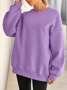 Anti rétrécissement femmes surdimensionné sweat pull respirant Quickdry doux confortable lâche goutte épaule OEM Service - Product Image 4