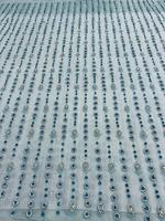 Meilleur Prix Tissu Perlé de Luxe 100% Polyester Brodé à la Main avec Zircon, Fournisseur Indien, Tissage Dobby, Maille pour Vêtements de Filles