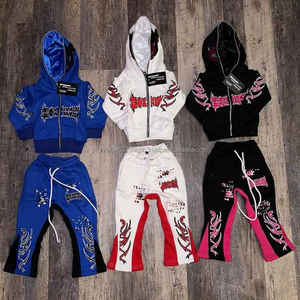 2025 enfants unisexe visage complet Zip survêtement nouveau Style 100% coton polaire avec doublure en Satin hiver ensemble Offre Spéciale - Product Image 1