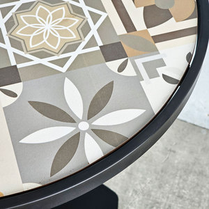CFD68165 Restaurant <b>Table</b> <b>Round</b> Glass Top with Square Base Elegant and Stylish for Dining Areas - Product Image 4