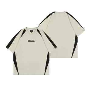 เสื้อยืดวินเทจแบบกำหนดเองเสื้อยืดธรรมดาน้ำหนักมากเสื้อยืดคอกลมเย็บปะติดปะต่อกันขนาดใหญ่ - Product Image 1