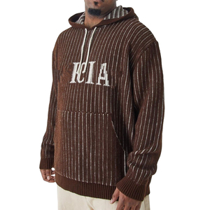 Men's Custom High Quality 3XL Fleece Hoodies with Embossed Logo Streetwear Style Pullover with Raw Hem Cut Edge No <b>String</b> - Product Image 1