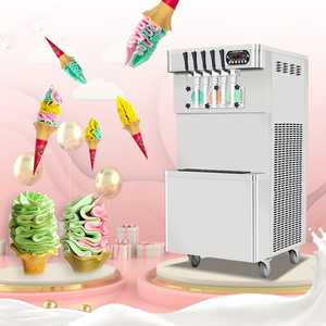 Máquina Vertical de Helado Suave de Acero Inoxidable, 50-55 L/h, 5 Sabores Mixtos, Dispensador Transparente para Catering Comercial ICM-390 - Product Image 2