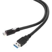 Câble de caméra USB 3.0 A mâle vers Type-C mâle avec vis, transmission de données haute vitesse, connecteur durable