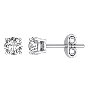 Boucles d'oreilles clous de luxe en or 9 carats avec diamant blanc de laboratoire taille brillant, clarté VS1, certifié IGI, haute qualité, pour femme, fabriqué en Inde - Product Image 2