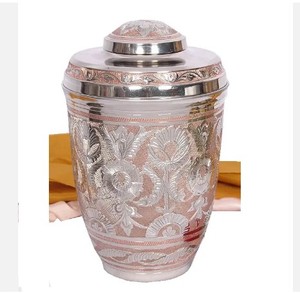 Urna de cremación de recuerdo de aluminio Multicolor alto, suministros funerarios coloridos, almacenamiento de cenizas, tamaño adulto, Metal, mármol, garantía de hierro - Product Image 4
