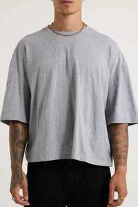 2025 hommes Boxy Fit recadrée t-shirt 230GSM 100% coton teint uni surdimensionné décontracté unisexe Streetwear t-shirt pour hommes - Product Image 3