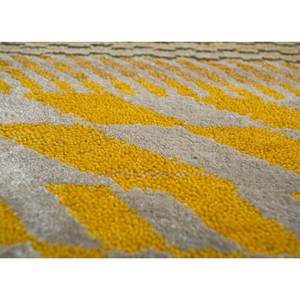 Tapis rectangulaire abstrait en laine et soie de bambou noué à la main Manchaha Gold 10 mm pour la maison, le couloir, Les-1267, tapis de chambre fait main personnalisable - Product Image 3