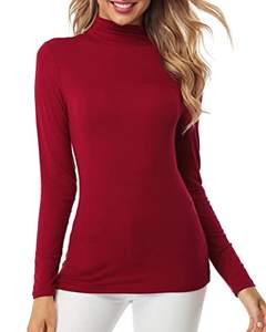 Camiseta de manga larga con cuello de tortuga para mujer, 100% de algodón, 160 GSM, Camiseta larga para mujer - Product Image 6