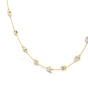 2.8 CT Lab-Created Diamond <b>Necklace</b> Marquise & Rectangular Cut 18KT, 14KT, Rose, Yellow, White Gold Options Luxury Fine - Product Image 5