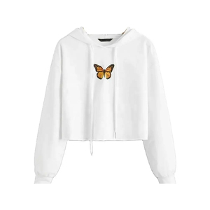 Nouveauté : Sweat à capuche court à manches longues en molleton coton/polyester, style décontracté et tendance pour femme - Product Image 4