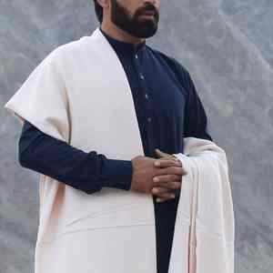 Men Premium Winter <b>Wool</b> Shawl Soft Warm Breathable 300g Traditional Solid <b>Wrap</b> - Product Image 4