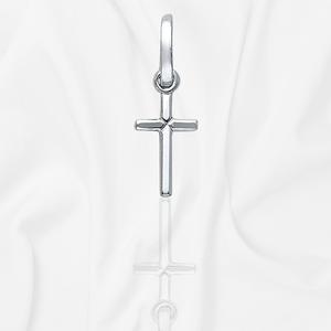 Colgante de cruz cristiana pequeña chapada en plata Simple altamente pulido encanto religioso para hombres mujeres colgantes de moda encantos - Product Image 4