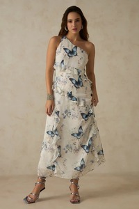 Robe longue asymétrique bohème à imprimé floral pour femmes Robe d'été confortable pour lune de miel Robe cadeau personnalisable - Product Image 3