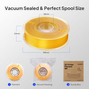 ELEGOO 3D Printer Filament 1KG Silk PLA 1.75mm Colored <b>Plastic</b> <b>Rods</b> - Product Image 5