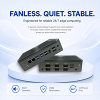 Ordinateur embarqué Intel N97 sans ventilateur, mini PC industriel, double interface réseau, 6COM, WiFi, 4G, extension de stockage pour ForDataControl