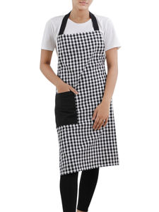 100% coton teint en fil sans manches bavoir tablier rouge à carreaux lin ménage nettoyage cuisine utilisation Restaurant personnalisé en gros Minimum - Product Image 2