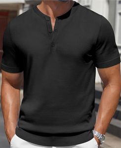 Crew Fitness Hombres Henley Camisetas Casual Summer Basics Secado rápido Transpirable Tejido de punto Color sólido Manga corta Botones - Product Image 1