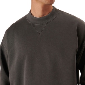 Sudaderas de Cuello Redondo 100% Poliéster al por Mayor OEM, Ropa Casual de Invierno para Hombre, Color Sólido, Estilo Vintage - Product Image 3