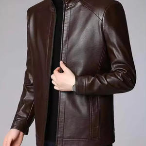 Chaqueta de Motociclista de Cuero Negra de Invierno Personalizada OEM para Hombre - Product Image 2