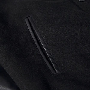 แจ็กเก็ตเบสบอลแขนเสื้อหนังสีดำกลางแจ้งสำหรับผู้ชายเสื้อแจ็คเก็ตแบบพอดีตัวใช้ได้ทั้งผู้ชายและ2025ฤดูหนาว - Product Image 5