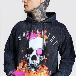 Sweat à capuche d'hiver en polyester/coton de bonne qualité, lavé à l'acide, Streetwear, impression numérique, lavé à la pierre, vintage, fabricant OEM - Product Image 3
