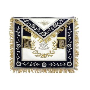 Tablier de loge bleu maçonnique maître passé avec couronne lingot brodé à la main tablier de maître passé personnalisé - Product Image 2