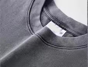 T-shirt vintage 100% coton surdimensionné à motif solide pour hommes, impression numérique, logo, style formel - Product Image 5