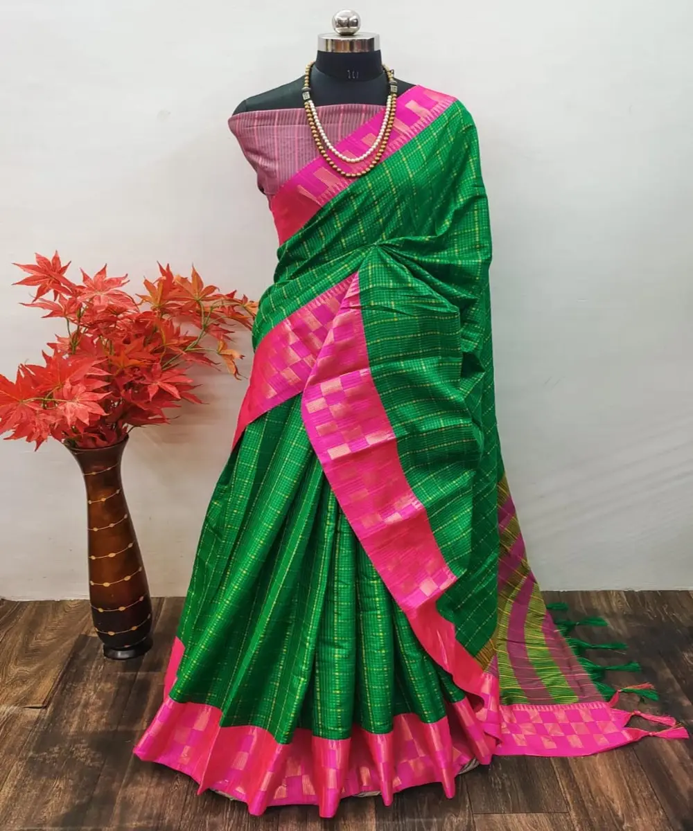 Saree de rayon festivo com detalhes manuais para casamento, roupa de cetim real com desenhos feitos à mão e enfeites de pedra