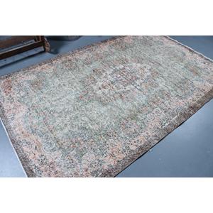 พรมตุรกีวินเทจ ขนาด 5.3x8.5 ฟุต (162x260 ซม.) ลายดอกไม้สีเขียว - Product Image 2