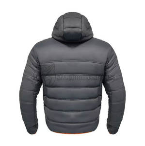Vestes bomber matelassées en nylon personnalisées en gros, logo personnalisé, chaudes, rembourrées, softshell, à capuche, en coton, coupe-vent, vêtements pour hommes - Product Image 4