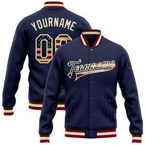 Vente en gros dans l'industrie directe de bombardiers décontractés pour l'hiver noir et blanc à fermeture éclair intégrale veste à capuche Varsity Letterman - Product Image 4