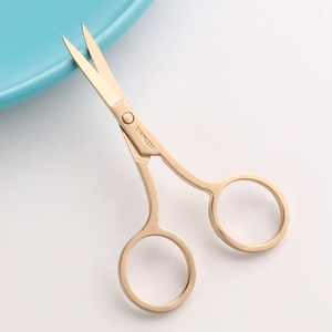 Tijeras de belleza vintage de acero inoxidable con punta afilada y mango de cerámica para vello facial, manicura, uñas, bigote, orejas y cutículas - Product Image 6