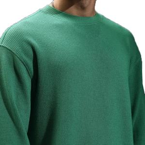 Pull-over tricoté 100% coton à la mode pour hommes Design simple Confortable et surdimensionné pour toutes les saisons Logo avant - Product Image 5