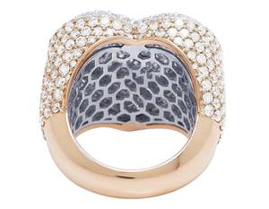 Bague élégante en forme de cœur en or 10 carats avec diamants cultivés en laboratoire Cadeau de bijoux exclusif entièrement glacé pour hommes - Product Image 3