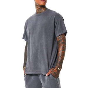 Ensemble de jogging de haute qualité 100% coton lavé à l'acide t-shirt et ensemble court personnalisé mode lavage à l'acide hommes ensemble court - Product Image 3