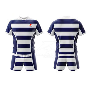 Conjunto de uniforme deportivo de Rugby de media manga hecho a medida de alta calidad Color sólido Característica transpirable Ropa de fútbol Premium - Product Image 1