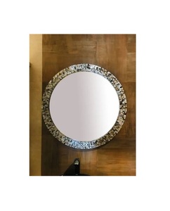 Miroir mural de luxe en incrustation de nacre fait à la main de designer accent élégant pour chambres et salons - Product Image 1
