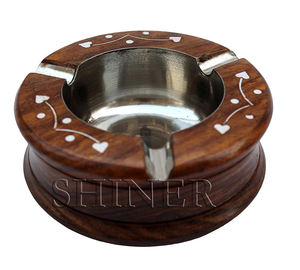 <b>Ashtrays</b> for Cigarettes Smokeless With Steel Liner Windproof Wooden <b>Ashtray</b> Home Office Tabletop Wooden <b>Ashtray</b> Holder Pot - Product Image 1